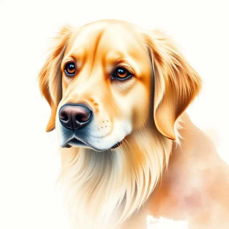 Watercolor pet portrait style